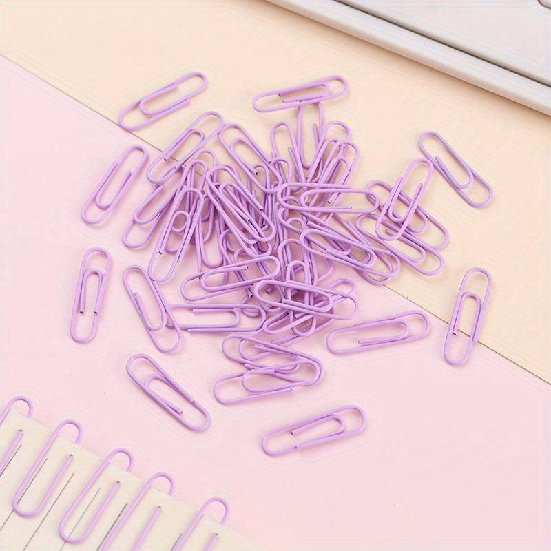 200pcs Boxed Macaron Paper Clip 28mm Office Data Clip Anti Rust Paper Clamp