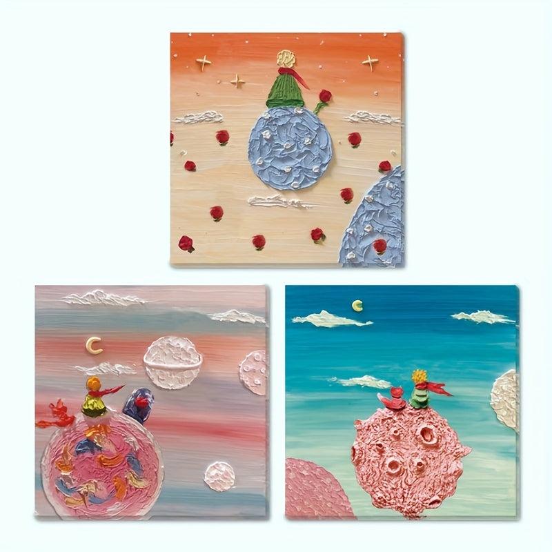 3x3 Painting Pattern Sticky Notes 3 Packs, 4 Series, 90 Sheets