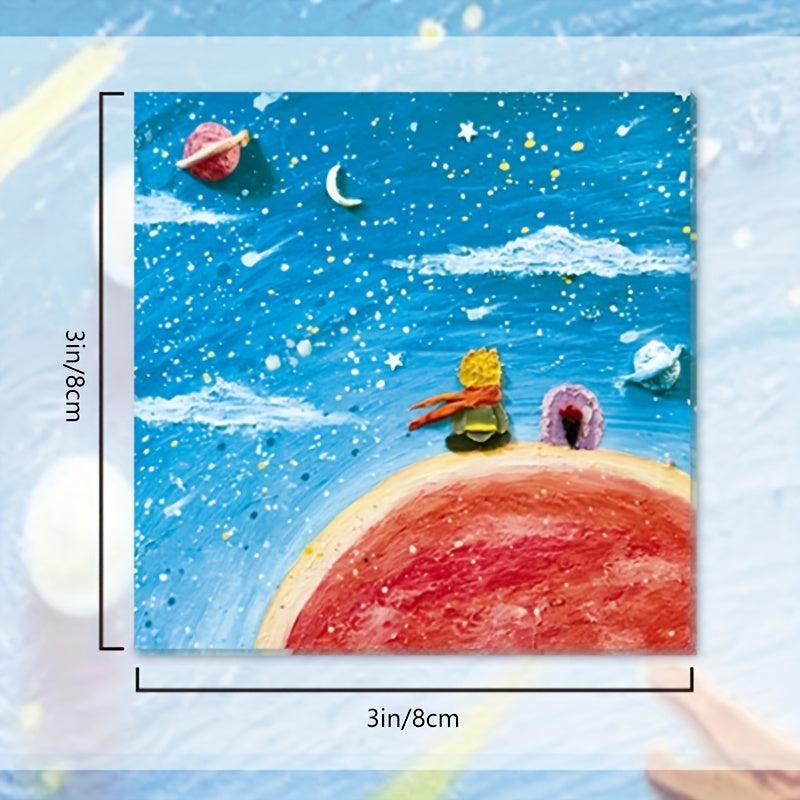 3x3 Painting Pattern Sticky Notes 3 Packs, 4 Series, 90 Sheets