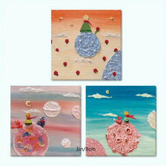 3x3 Painting Pattern Sticky Notes 3 Packs, 4 Series, 90 Sheets
