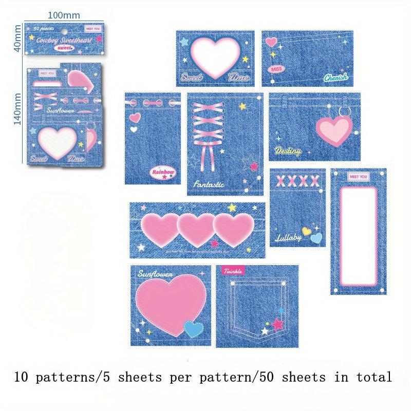 50pcs Tearable Sticky Notes - Add Personality to Messages