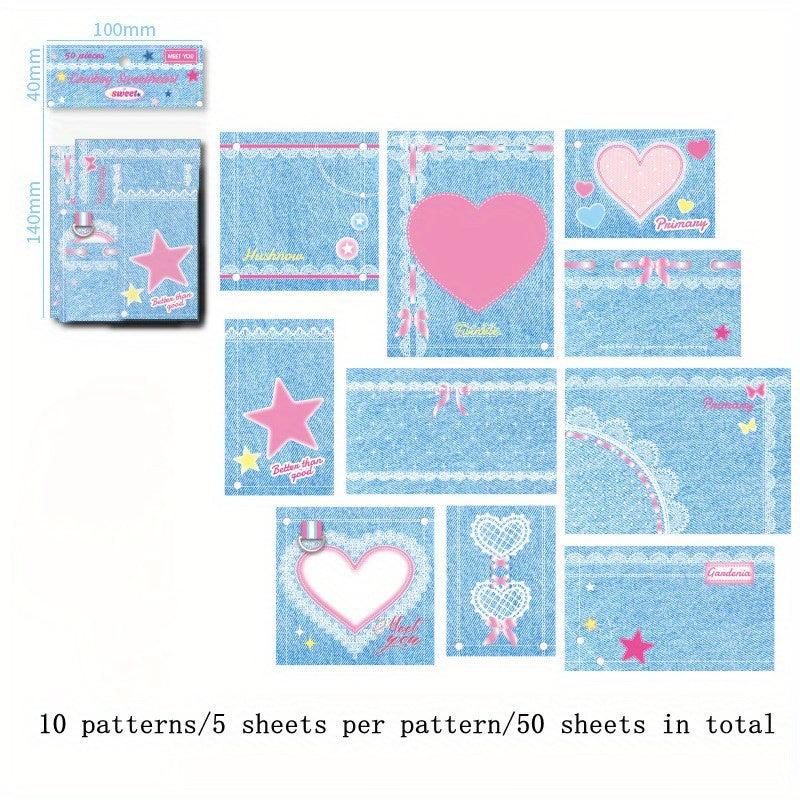 50pcs Tearable Sticky Notes - Add Personality to Messages
