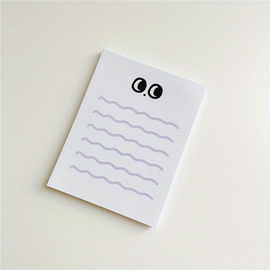 Big Eye Wave Memo Pad Steno Pads Minimalist Cartoon Matte