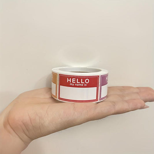 200 Tiny Hello My Name Is Stickers Name Tag 8 Colors Name Labels