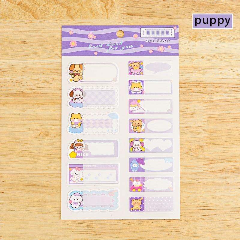 Waterproof Name Stickers Cartoon Labels Personalized Kids School Stationery
