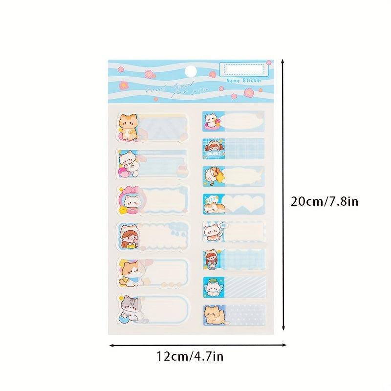 Waterproof Name Stickers Cartoon Labels Personalized Kids School Stationery