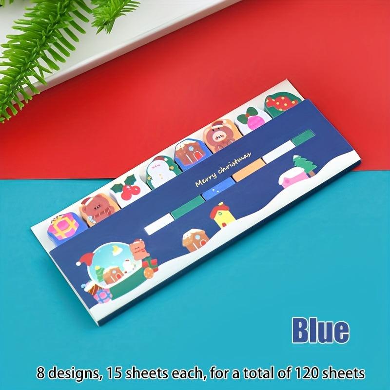 Christmas Sticky Notes 120 Sheets 8 Styles Index Memo Pad Stationery Supplies