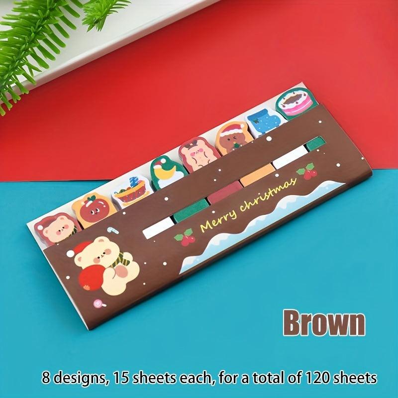 Christmas Sticky Notes 120 Sheets 8 Styles Index Memo Pad Stationery Supplies