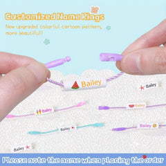 Kids Custom Name Ring Buckle Set - Waterproof Lanyard for School Bag