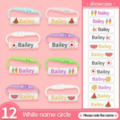 Kids Custom Name Ring Buckle Set - Waterproof Lanyard for School Bag