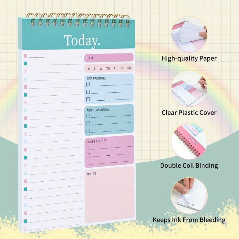 Daily Planner Notepad Undated 52 Sheets Tear Off Checklist Hourly Schedule