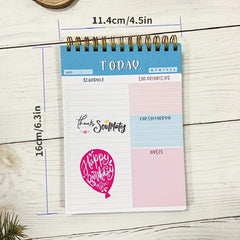 Daily Planner Notepad Undated 52 Sheets Tear Off Checklist Hourly Schedule