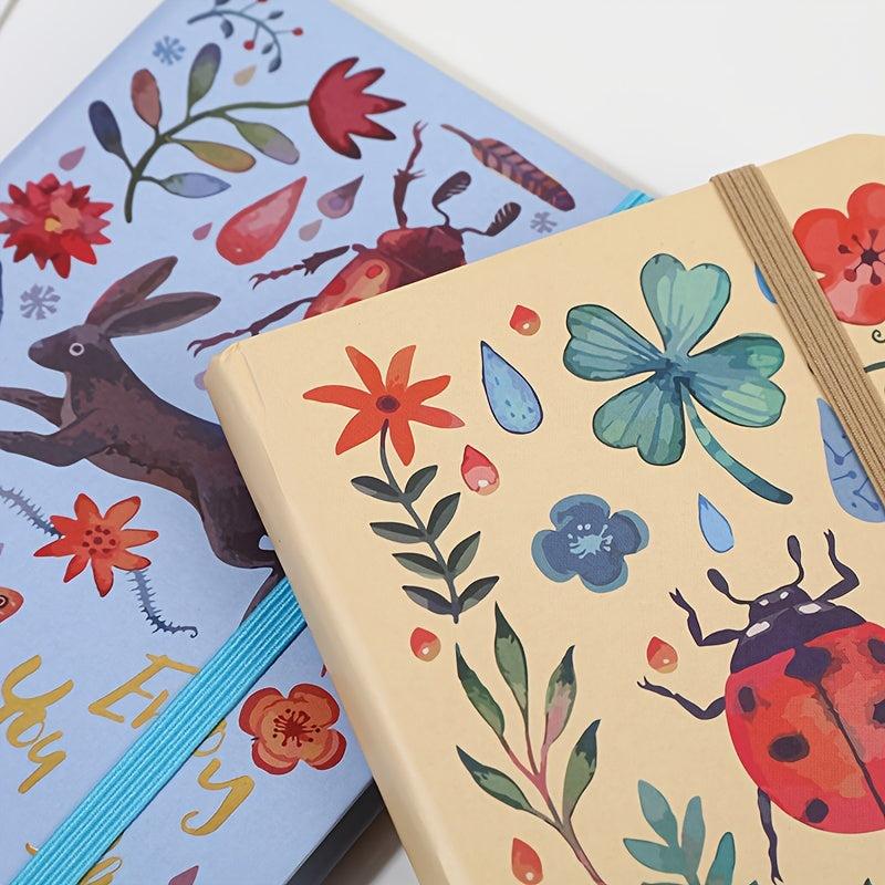 A5 Hardcover Journal Diary Animal Plant Cover Lined Pages Notebook