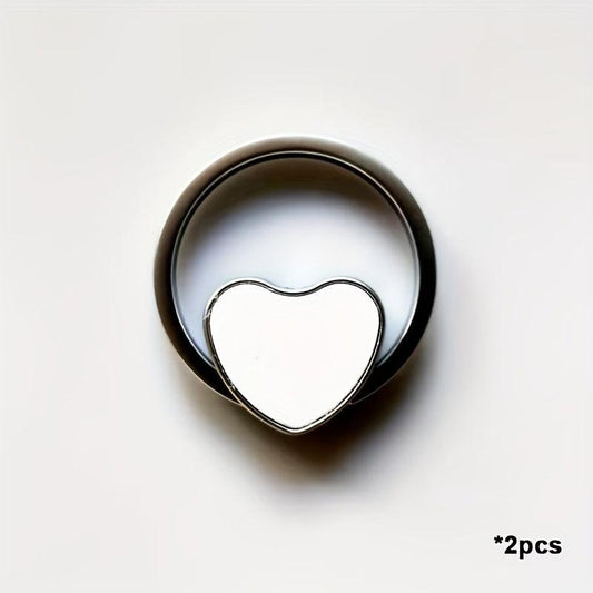Metal Heart Keychains Double Sided Rotate Key Rings for Sublimation Blank Heart