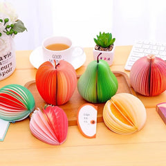 2pcs 3D Fruit & Veg Stickless Note Paper - 250 Pages/Package