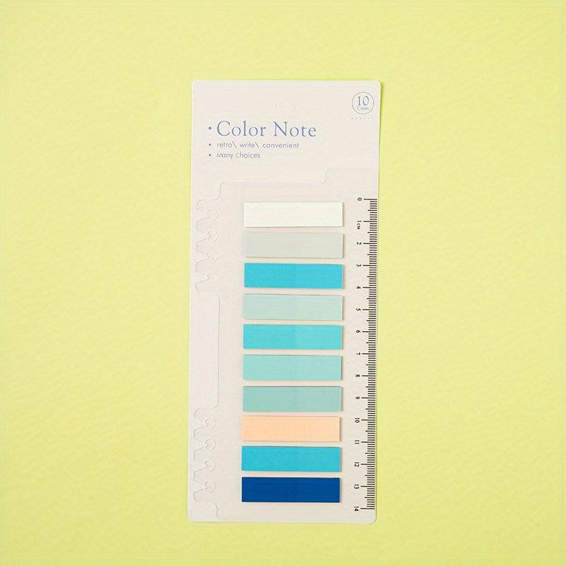 Morandi Index Stickers, 10 Colors, Transparent, Student Reading Marking Stickers