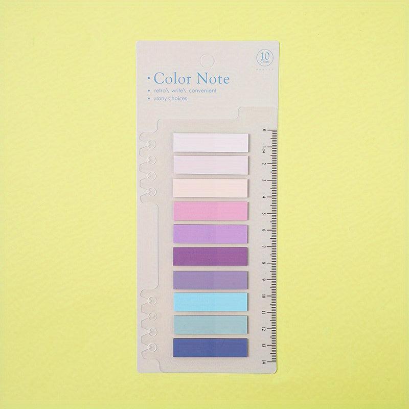 Morandi Index Stickers, 10 Colors, Transparent, Student Reading Marking Stickers