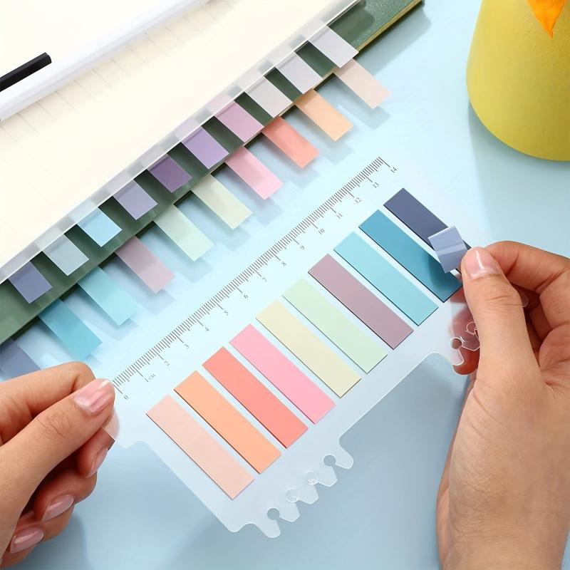 Morandi Index Stickers, 10 Colors, Transparent, Student Reading Marking Stickers