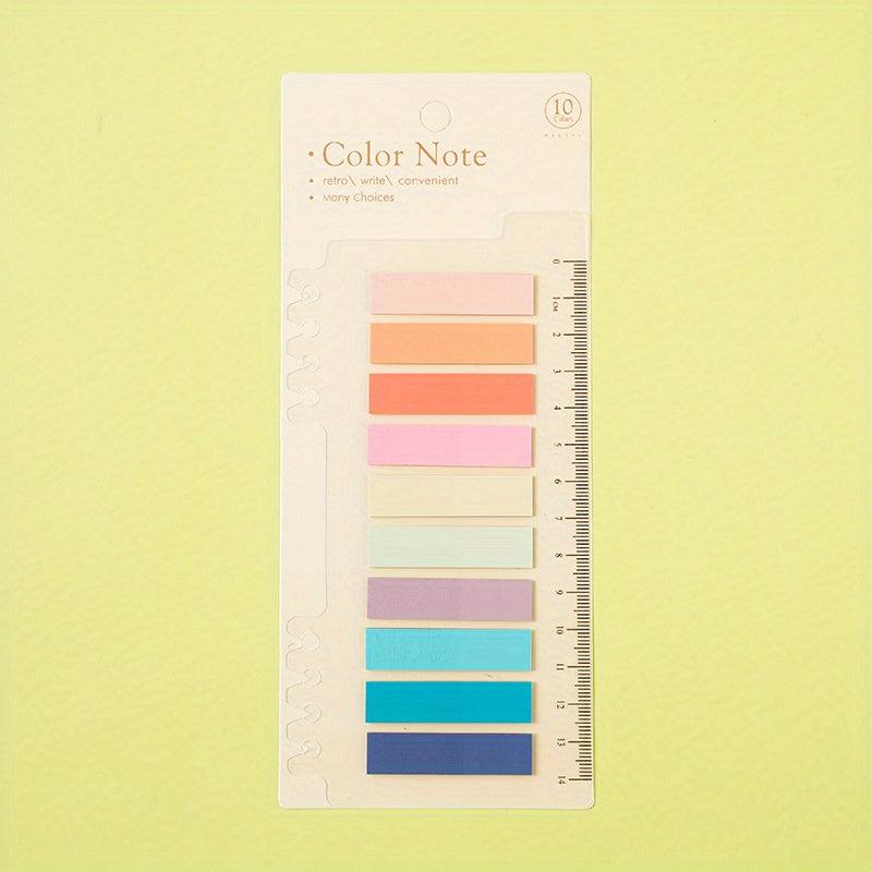 Morandi Index Stickers, 10 Colors, Transparent, Student Reading Marking Stickers