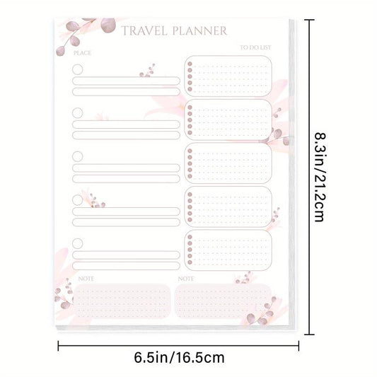 BUBU Travel Planner To Do List Pad Travel Places Notes Undated Organizer