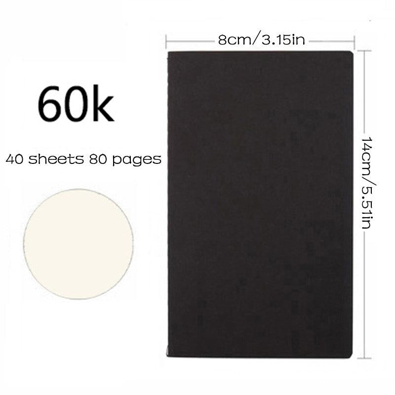 Vintage Cowhide Long Strip Hand Account Book 40 Sheets 80 Pages 80g Thick Paper