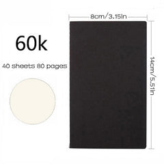 Vintage Cowhide Long Strip Hand Account Book 40 Sheets 80 Pages 80g Thick Paper