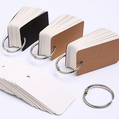 100 Sheets Iron Ring Blank Loose-Leaf Word Card Paper Easy Travel & Record Life