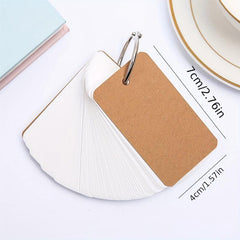100 Sheets Iron Ring Blank Loose-Leaf Word Card Paper Easy Travel & Record Life