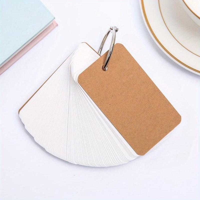 100 Sheets Iron Ring Blank Loose-Leaf Word Card Paper Easy Travel & Record Life