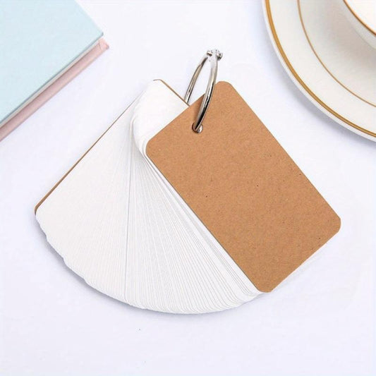 100 Sheets Iron Ring Blank Loose-Leaf Word Card Paper Easy Travel & Record Life