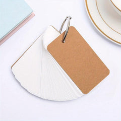 100 Sheets Iron Ring Blank Loose-Leaf Word Card Paper Easy Travel & Record Life