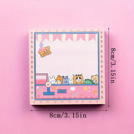 100pcs Cartoon Sticky Notes Animal Doll Pattern Colorful Message St