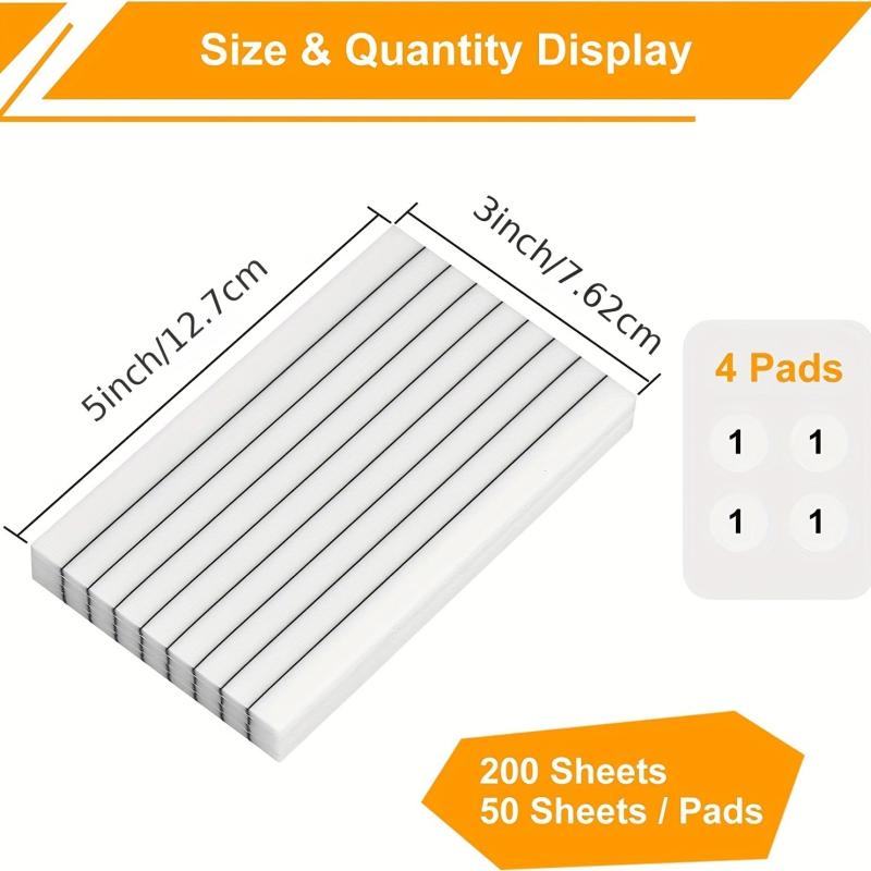 200 Sheets Line Transparent Sticky Notes Combo Pack