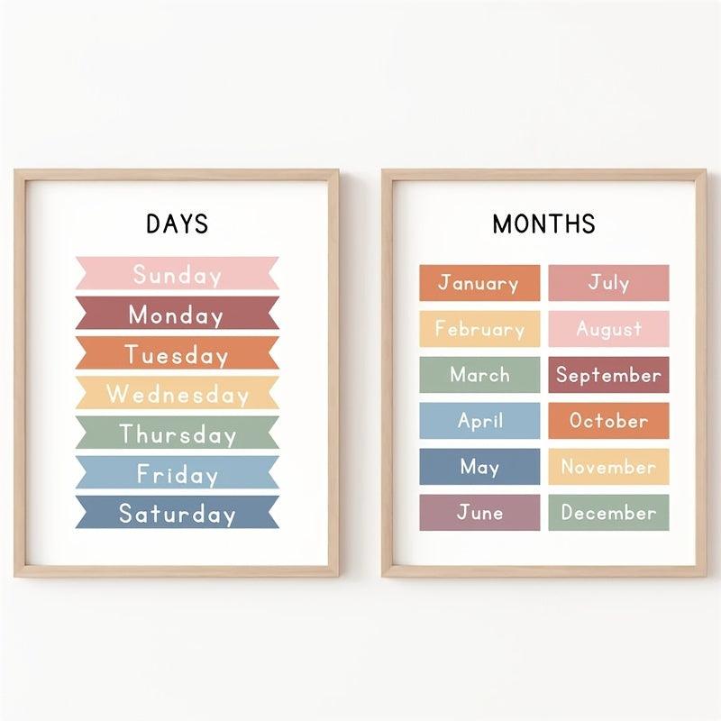 Set Of 2 Classroom Decor Educational Posters