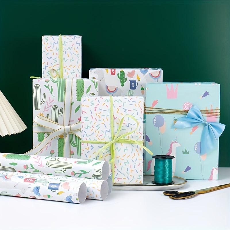 4pcs 50 Christmas Wrapping Papers Gift Foil Stamping Paper For Gift Boxes