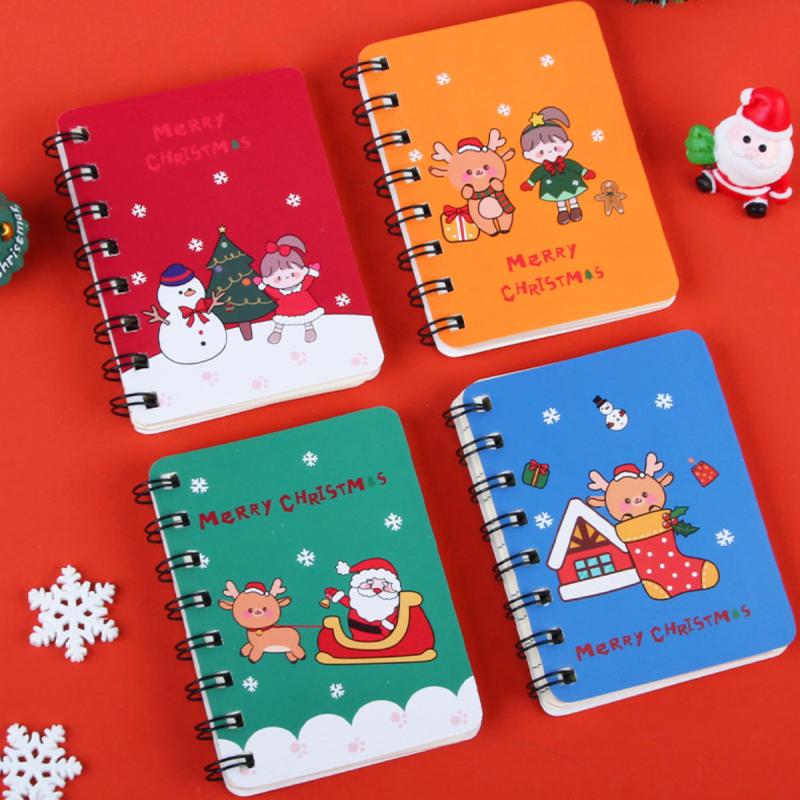 1pc Christmas A7 Coil Notebook 40 Pages Pocket Notepad Office School Supplies