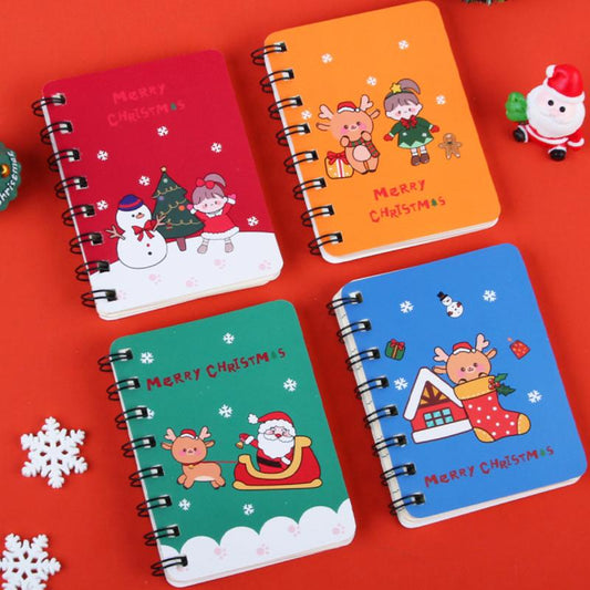 1pc Christmas A7 Coil Notebook 40 Pages Pocket Notepad Office School Supplies