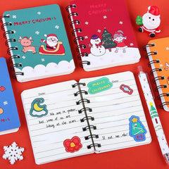 1pc Christmas A7 Coil Notebook 40 Pages Pocket Notepad Office School Supplies
