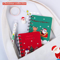 1pc Christmas A7 Coil Notebook 40 Pages Pocket Notepad Office School Supplies