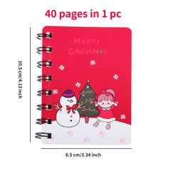 1pc Christmas A7 Coil Notebook 40 Pages Pocket Notepad Office School Supplies