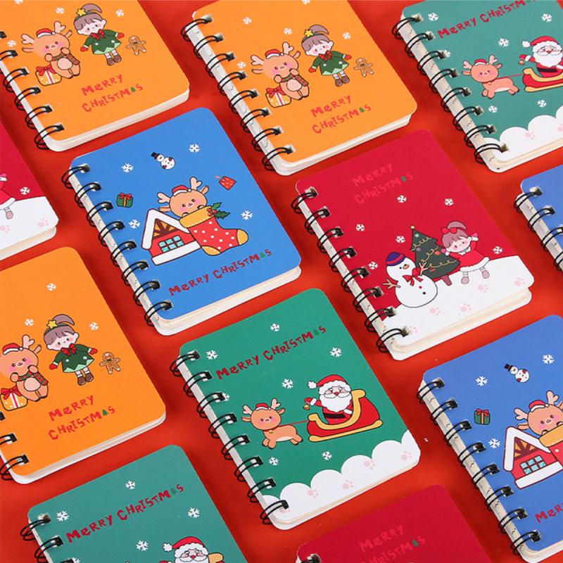 1pc Christmas A7 Coil Notebook 40 Pages Pocket Notepad Office School Supplies