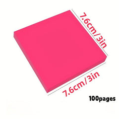 100 Sheets Fluorescent Pink Sticky Notes