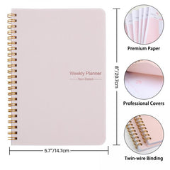 1pc Weekly Planner Notebook Set Undated Planner And Healthy Habit Cultivator