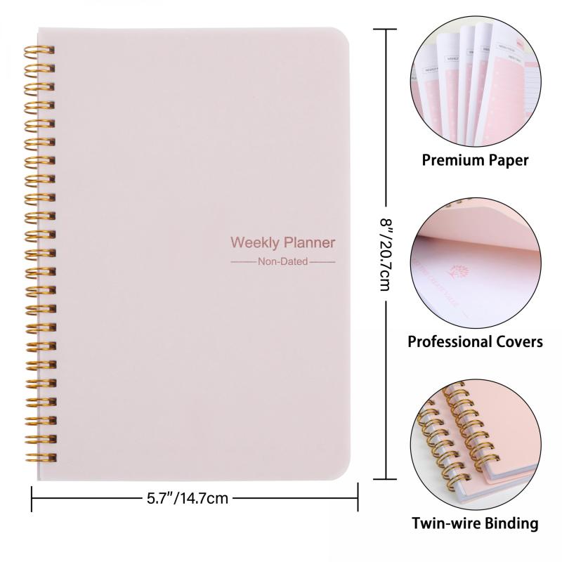 1pc Weekly Planner Notebook Set Undated Planner And Healthy Habit Cultivator