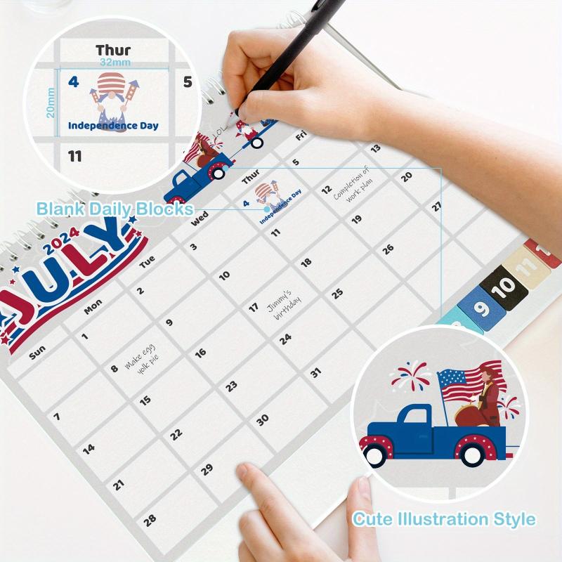 Desk Calendar 15 Months Calendar 24x21 With Julian Date Monthly Goals To do List