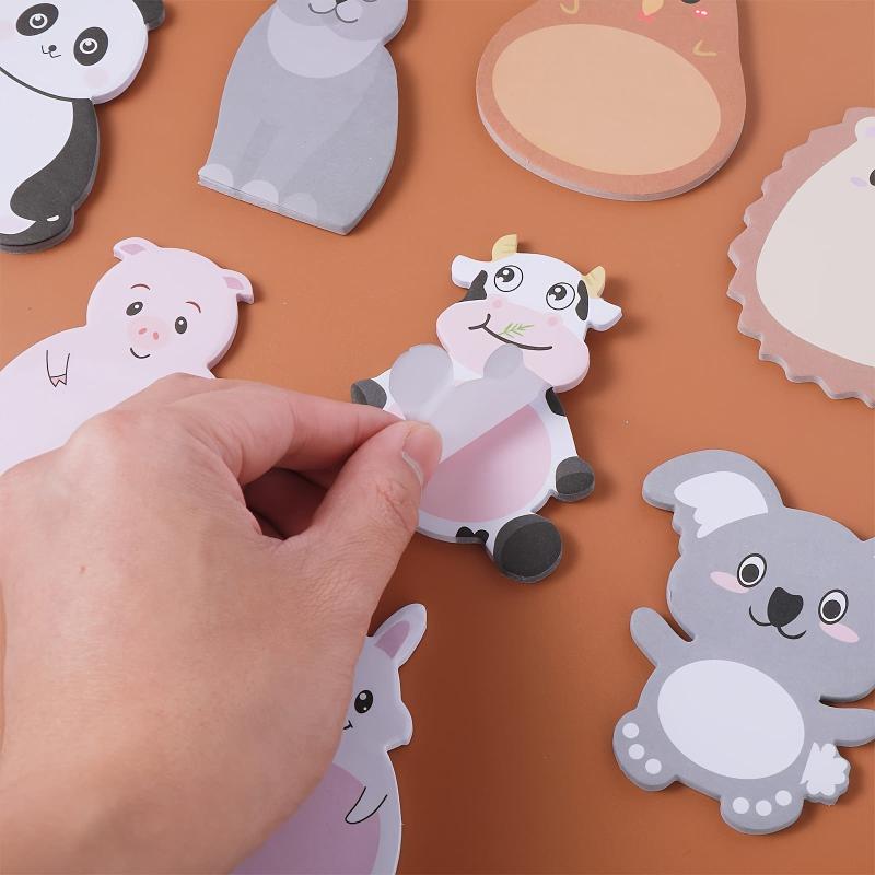 8 Pcs Animal Sticky Notes Self Stick Markers Flags Shapes Memo 240 Sheets