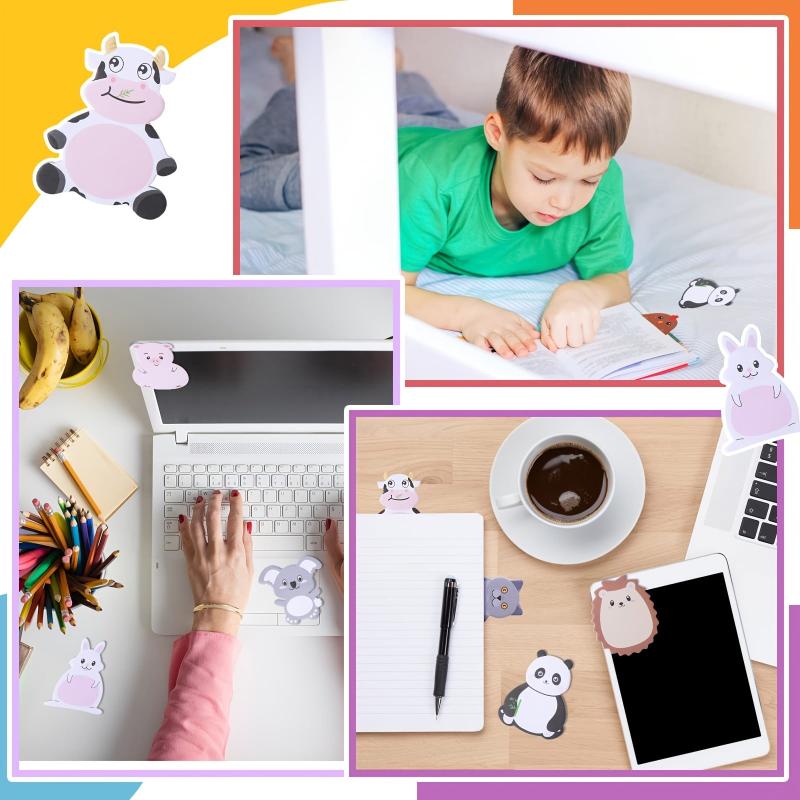 8 Pcs Animal Sticky Notes Self Stick Markers Flags Shapes Memo 240 Sheets