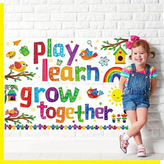 2pcs Motivational Classroom Banner Poster Preschool High S