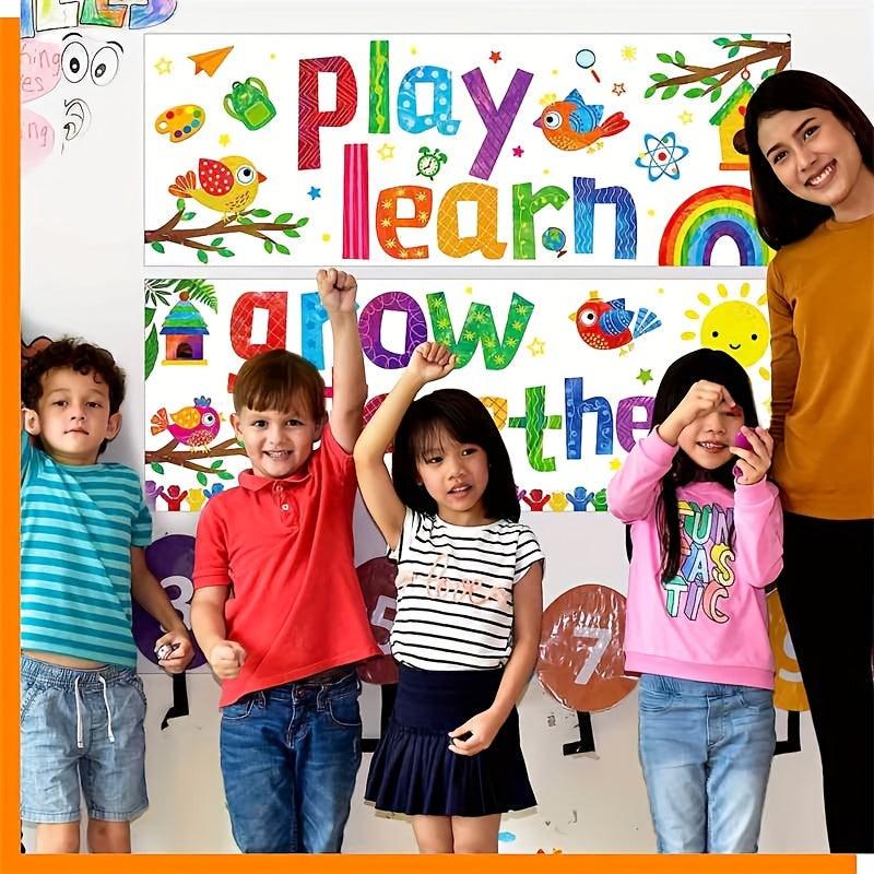2pcs Motivational Classroom Banner Poster Preschool High S