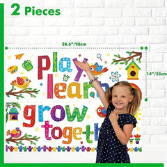 2pcs Motivational Classroom Banner Poster Preschool High S